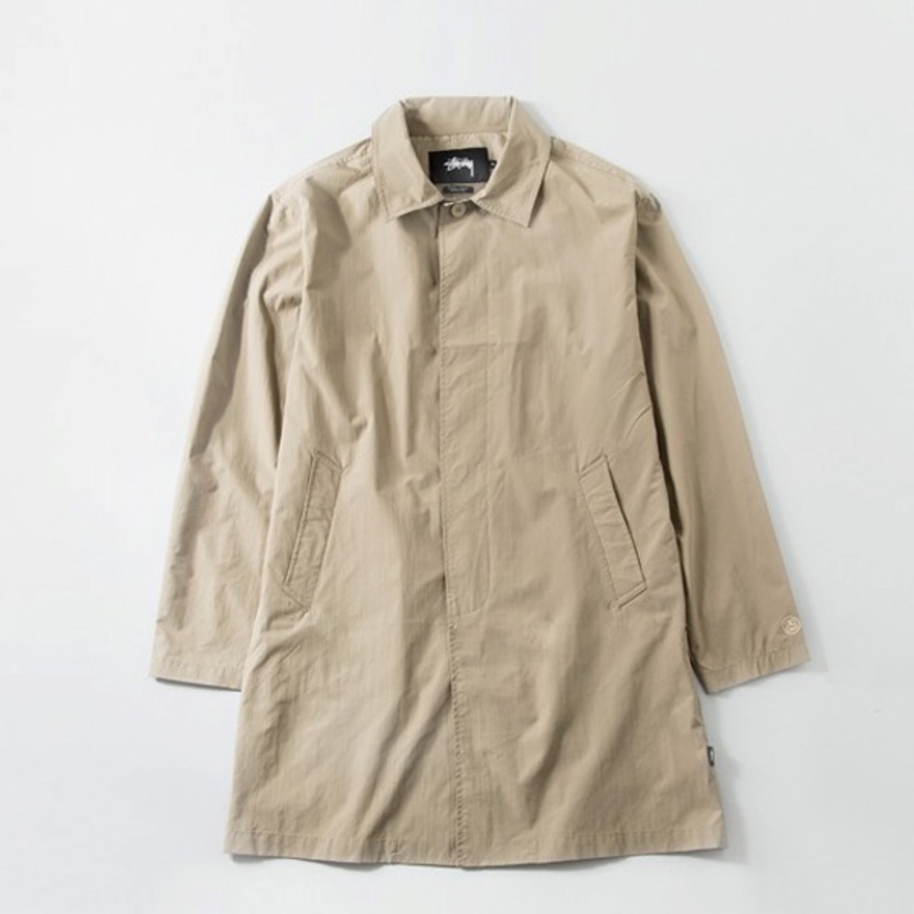 Stussy boxy Mac coat Tan Trench Coat Classic Mid-Length (UC)
